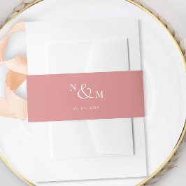 Coral Modern Simple Wedding Invitation Bly Band