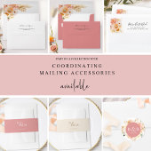 Coral Modern Simple Wedding Invitation Bly Band