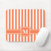 Coral Modern Strip mit Monogramm Mousepad (Mit Mouse)