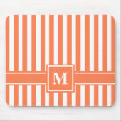 Coral Modern Strip mit Monogramm Mousepad (Vorne)