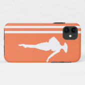 Coral Modern Stripes mit Mode-Silhouette Case-Mate iPhone Hülle (Rückseite (Horizontal))