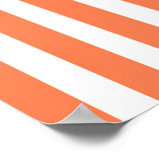 Coral Modern Stripes Poster (Ecke)