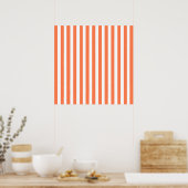 Coral Modern Stripes Poster (Küche)
