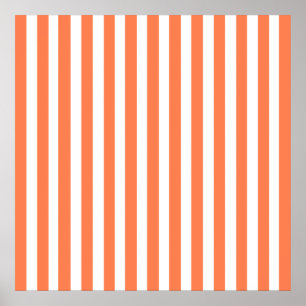 Coral Modern Stripes Poster