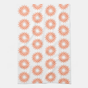 Coral Modern Sunbursts Geschirrtuch