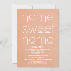 Coral Modern Sweet Zuhause Housewarming Party Einladung