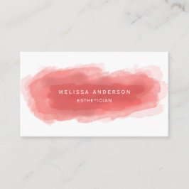 Coral Modern Watercolor Visitenkarte