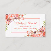 Coral Modern Wedding Registry Insert Card (Vorderseite)