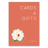 Coral Moderne Wedding Tischnummer (Rückseite)