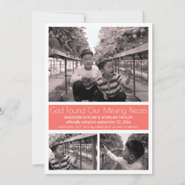 Coral Modernes Minimalistisches Kind Adoption 3 Fo Ankündigung