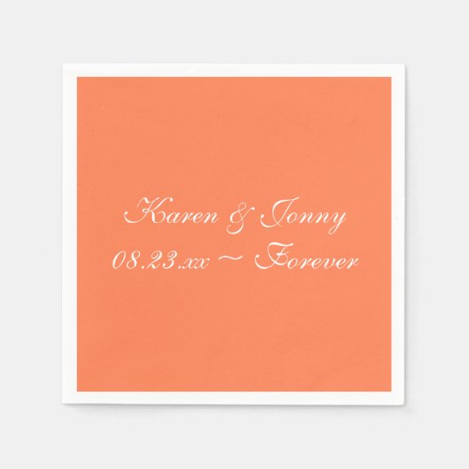 Coral modische Farbgestaltung Napkins Serviette (Vorderseite)