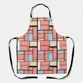 Coral Mondrian Abstrakt Art Schürze (Vorderseite)