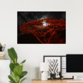 Coral Monkeypod und das Mondplakat Poster (Heimbüro)