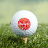 Coral Monogram Personalisiert Golf Ball (Insitu T-Shirt)