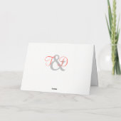 Coral Monogram Wedding Dankeskarte (Rückseite)