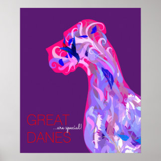 Coral Motivierend Great Dane Poster