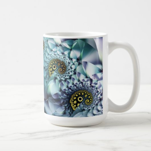 Coral & Muscheln Abstrakte Kunst Kaffeetasse (Rechts)