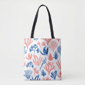 Coral Muster Tote Bag Tasche (Vorderseite)