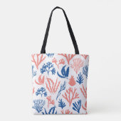 Coral Muster Tote Bag Tasche (Rückseite)