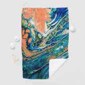 Coral N Blue Southwestern Beach Abstrakt Golfhandtuch (Insitu)