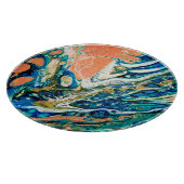 Coral N Blue Southwestern Beach Abstrakt Schneidebrett (Ecke)