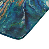 Coral N Blue Southwestern Beach Abstrakt Schneidebrett (Ecke)