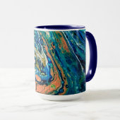 Coral N Blue Southwestern Beach Abstrakt Tasse (VorderseiteRechts)