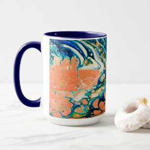 Coral N Blue Southwestern Beach Abstrakt Tasse