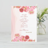 Coral National Daughters Day Card Einladung (Stehend Vorderseite)