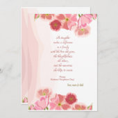 Coral National Daughters Day Card Einladung (Vorne/Hinten)