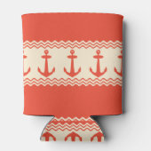 Coral Nautical Anchor Coastal Stripes Dosenkühler (Rückseite)