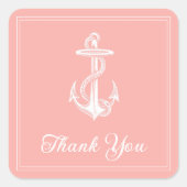 Coral Nautical Anchor Danke Stickers (Vorderseite)