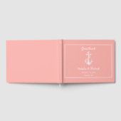 Coral Nautical Anchor Wedding Gästebuch (Voll)