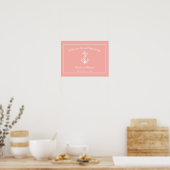 Coral Nautical Anchor Wedding Poster (Küche)
