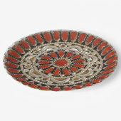 Coral Navajo Jewelry Paper Plate  Pappteller (Schrägansicht)