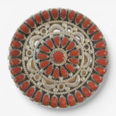 Coral Navajo Jewelry Paper Plate  Pappteller (Vorderseite)