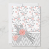 Coral Navy and Grey Zig Zag Typography Wedding Einladung (Rückseite)