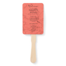 Coral Navy Blue Elegant Modernes Hochzeitsprogramm