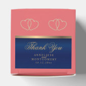 Coral & Navy Blue mit Gold Hearts Geschenkschachtel (Oben)