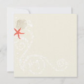 Coral Navy Blue White Nautical Wedding Einladung (Rückseite)