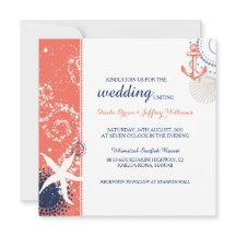 Coral Navy Blue White Nautical Wedding