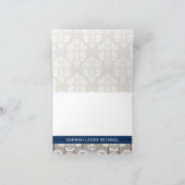 Coral Navy Hydrangea Monogram Mason Jar DANK Dankeskarte (Innenseite)