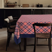 Coral Navy Tartan Tablecloth Moderner Karierter Ak Tischdecke