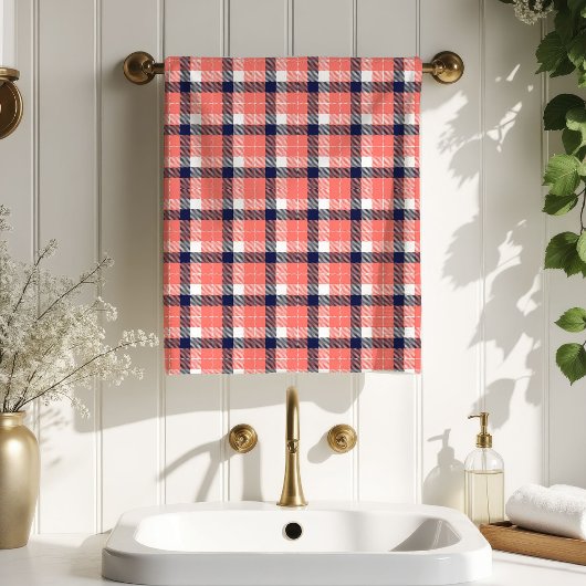 Coral Navy Towel Stylish Gift for Their Birthday Badhandtuch Set