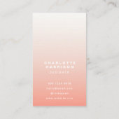 Coral Ombre | Blush Pink Modernes Minimalistisch S Visitenkarte (Rückseite)