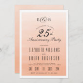 Coral Ombre | Einladung zum Jahrestag (Vorne/Hinten)