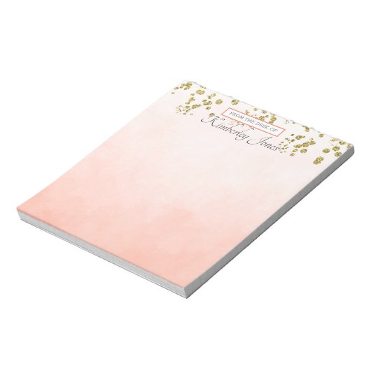 Coral Ombre Gold Sequin Fall Notizblock (Rotiert)
