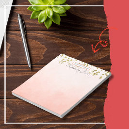 Coral Ombre Gold Sequin Fall Notizblock