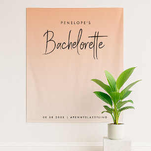 Coral Ombre Hintergrund des Junggeselinnen-Absch Wandteppich