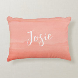 Coral Ombre mit Namen Dekokissen